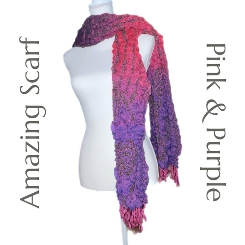 Beautiful Accessory -‎ Vibrant Pink & Purple Scarf